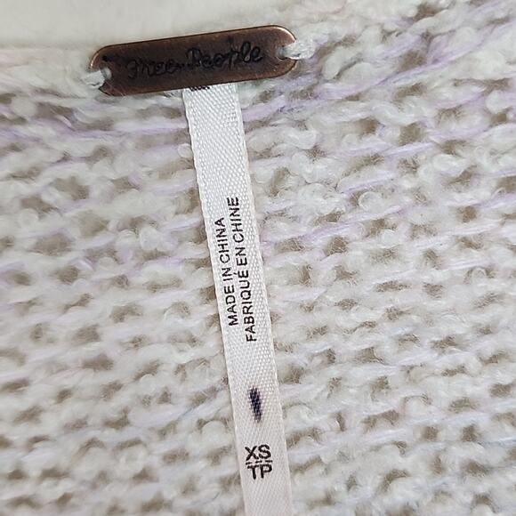 Free People Retro Stripe Ombre Pastel Rainbow Cardigan Sweater - Picture 4 of 5